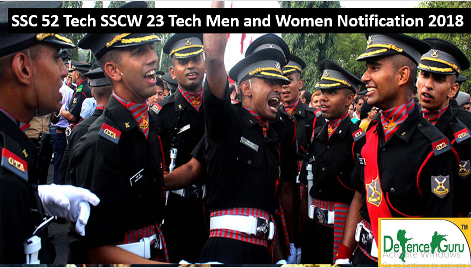 SSC 52 Tech SSCW 23 Tech Men and Women Indian Army Notification