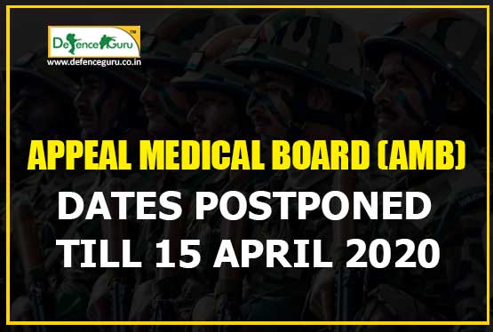 Appeal Medical Board (AMB) dates postponed till 15 April 2020