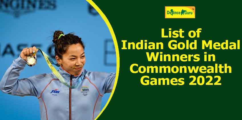 List of Indian Gold Medal Winners in Commonwealth Games 2022