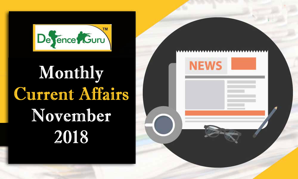 Monthly Current Affairs November 2018 