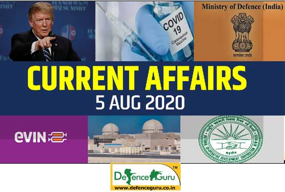Current Affairs of Aug 5 2020 | Daily Current Affairs