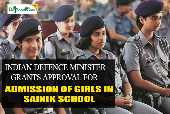 Defence Minister approves admission Of Girls In Sainik School