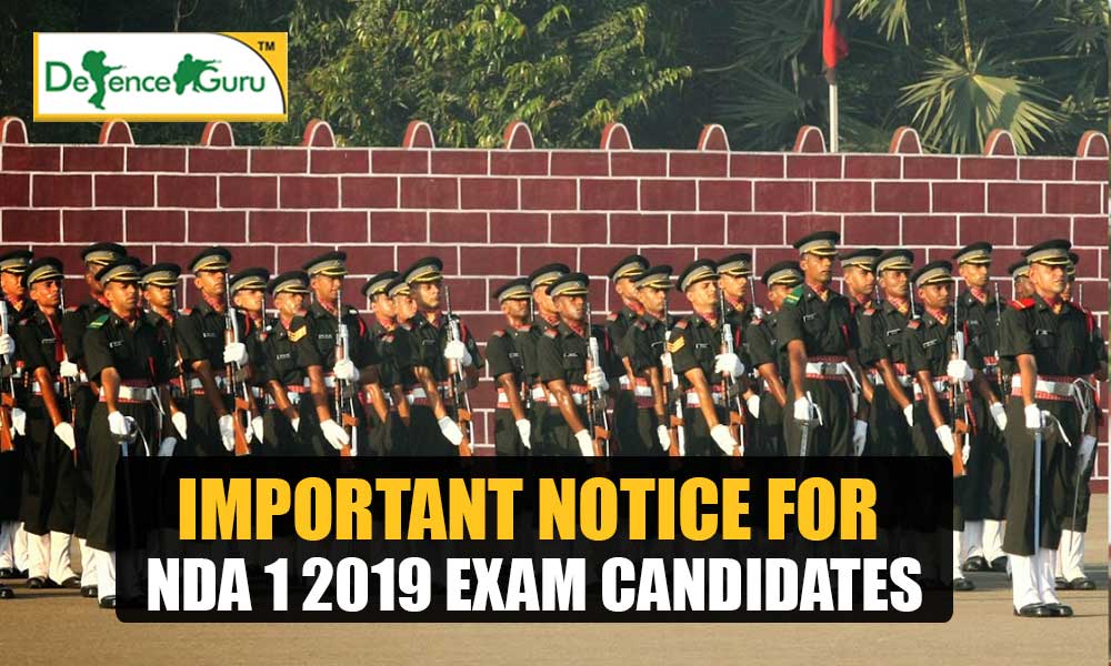Important Notice for NDA 1 2019 Exam Candidates