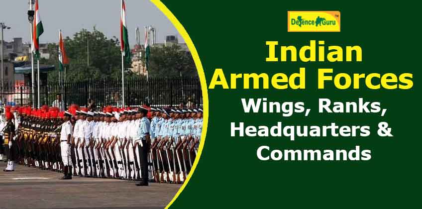 Indian Armed Forces - Wings, Ranks, Headquarters & Commands