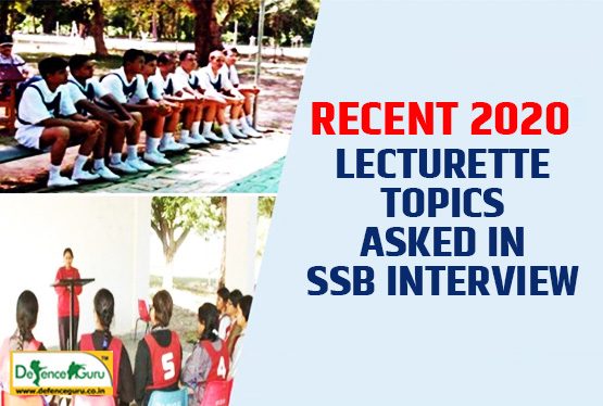 Recent Lecturette Topics Asked in SSB Interview