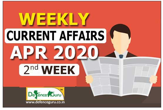 Current Affairs April 2020 2nd Week