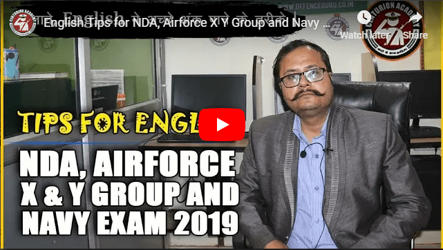 English Tips for NDA Airforce X Y Group and Navy Exam 2019