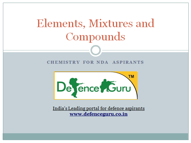 Elements Mixtures and Compounds