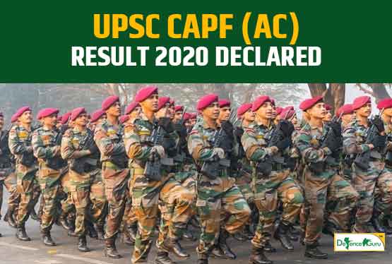 UPSC CAPF (AC) Result 2020 Declared - Check Merit List