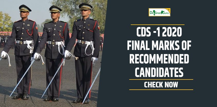 CDS-1 2020 FINAL MARKS OF RECOMMENDED CANDIDATES