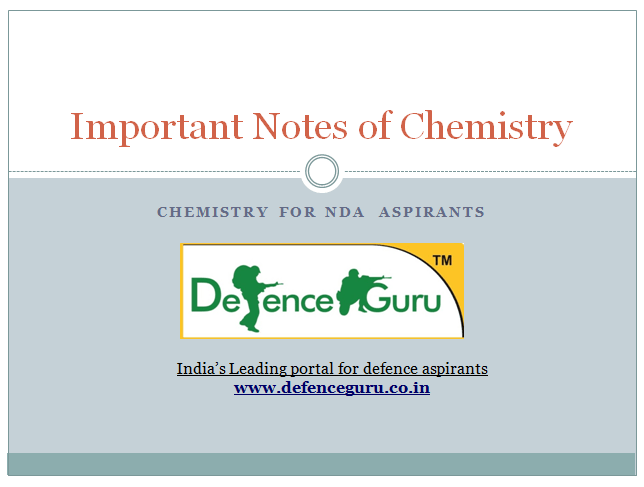 Important Notes of Chemistry