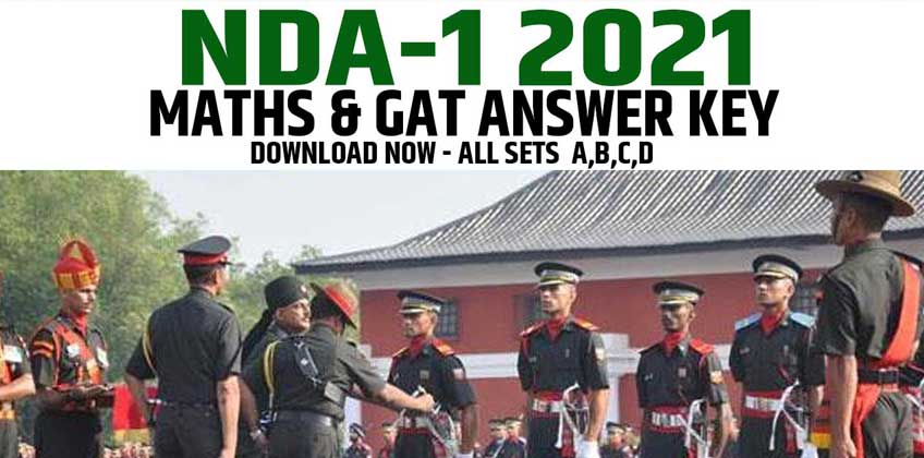 NDA-1 2021 Maths & GAT Answer Key Download Now All Sets A,B, C, D