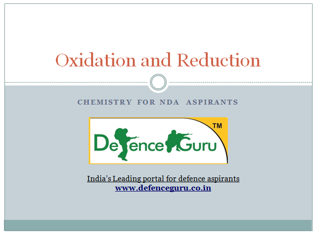 Oxidation and Reduction