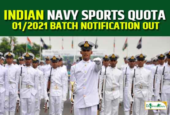 Indian Navy Sports Quota Entry – 01/2021 Batch Notification Out
