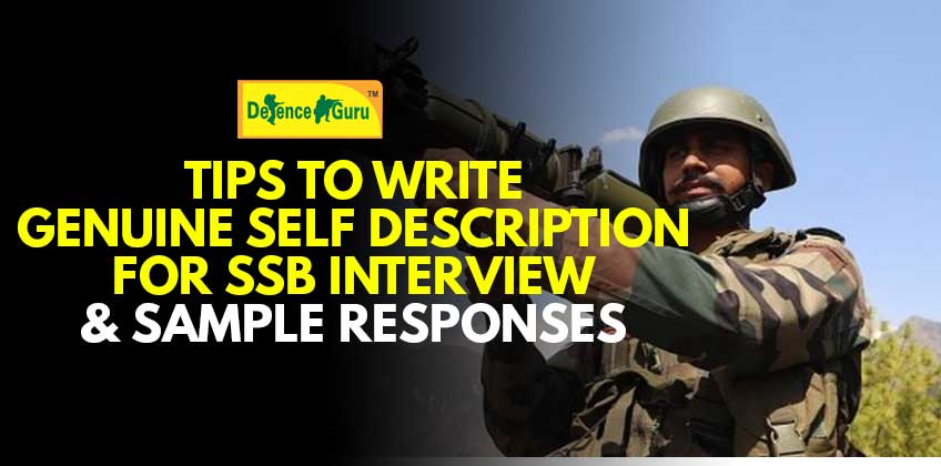 Tips To Write Genuine Self Description For SSB Interview And Sample Responses