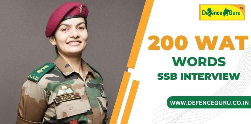 200 WAT Words for SSB Interview - SSB Preparation