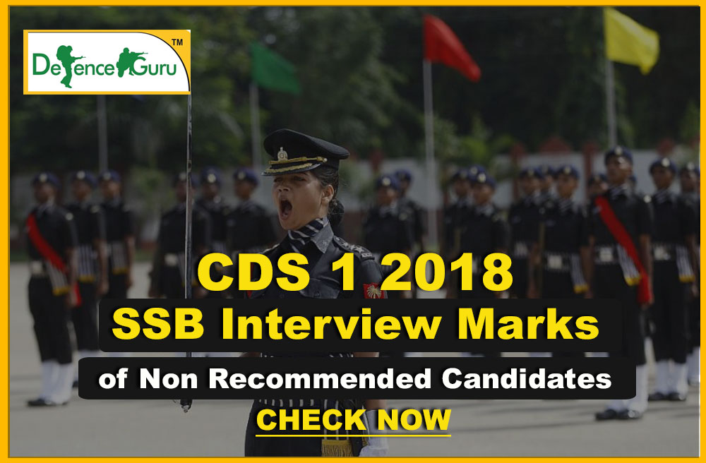 CDS 1 2018 SSB Interview Marks of Non Recommended Candidates