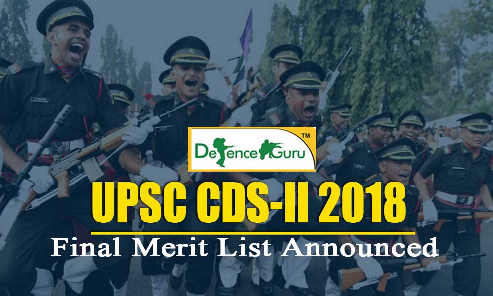 UPSC CDS II 2018 Final Merit List Announced