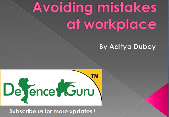 Avoiding mistakes at workplace