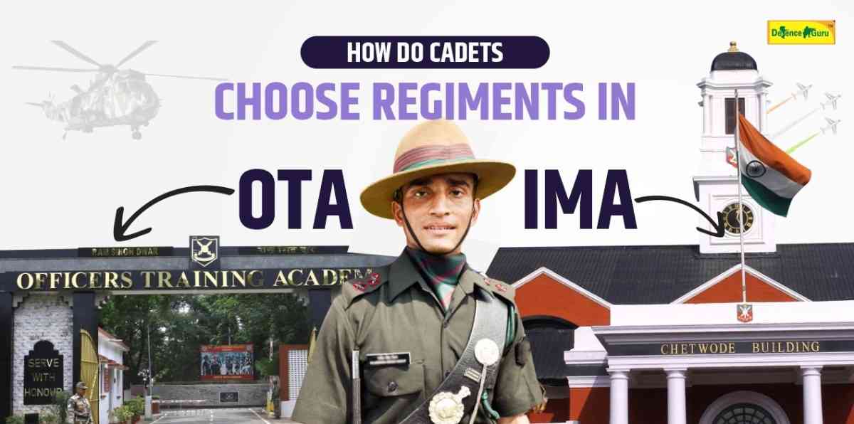 How do Cadets choose regiments in OTA and IMA?