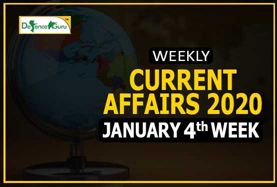 Current Affairs January 2020 4th Week