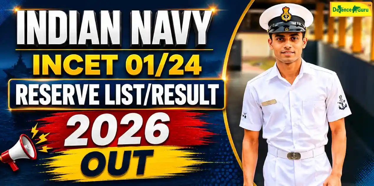 Indian Navy INCET 01/24 reserve list result 2026