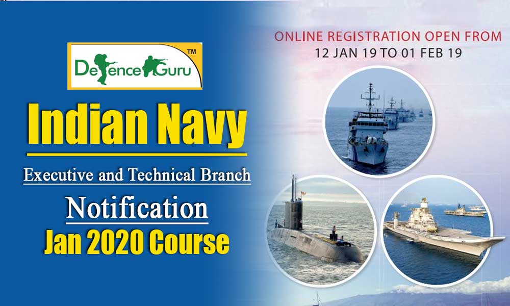Indian Navy Notification Executive and Technical Branch Jan 2020
