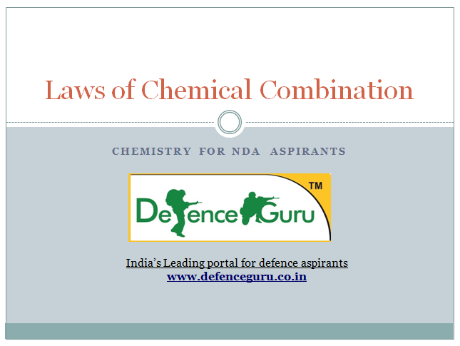 Laws of Chemical Combination