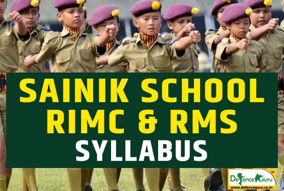 Sainik School, RIMC & RMS Syllabus