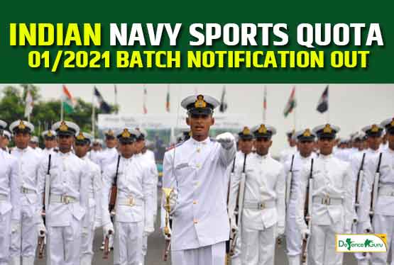Indian Navy Sports Quota Entry â€“ 01/2021 Batch Notification Out