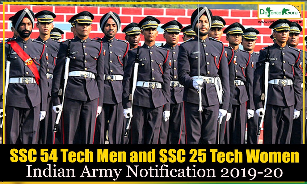 SSC 54 Tech Men and 25 Tech Women-Indian Army Notification 2019